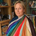 Caroline in her best colours blue autumn leaf. Lisa Fisher Colour and Style